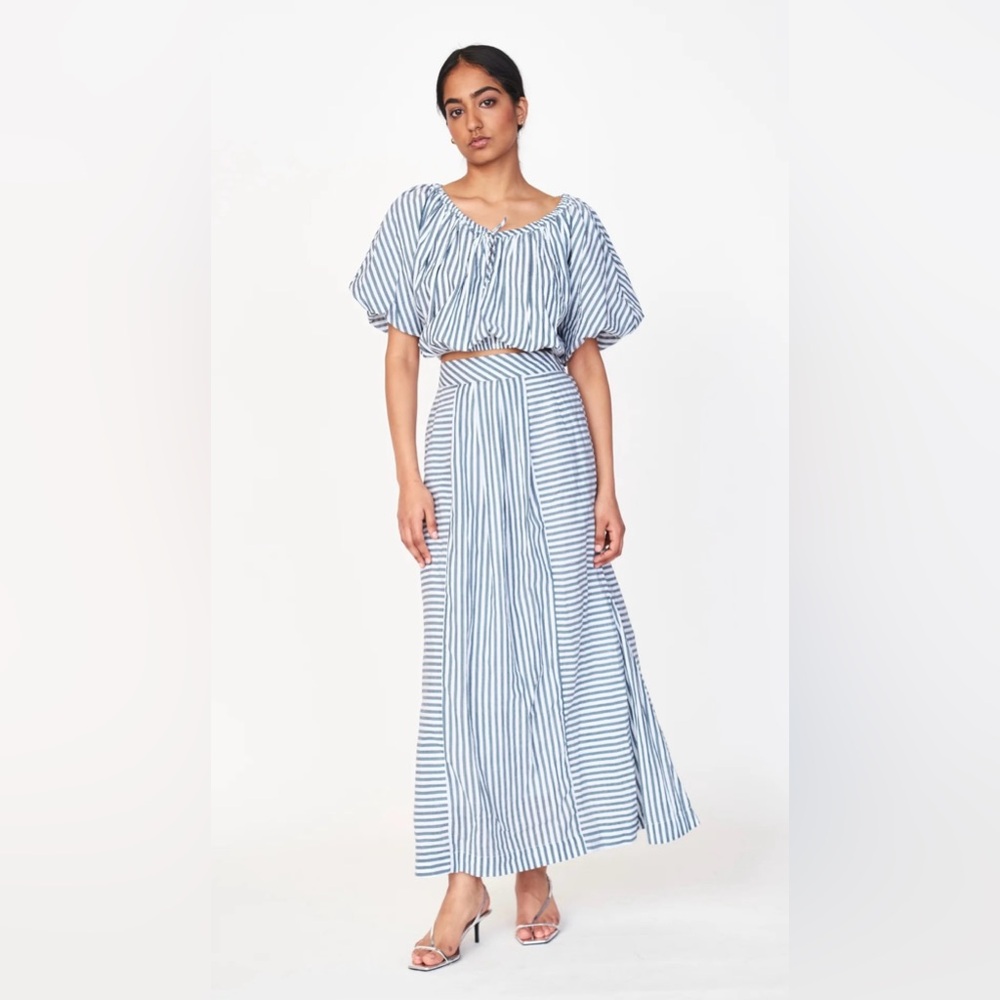 Striped Blue Maxi Skirt